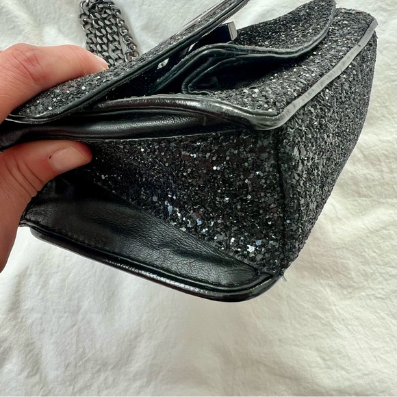 Zadig & Voltaire Love Black Glitter Chain Strap Bag - Picture 6 of 14